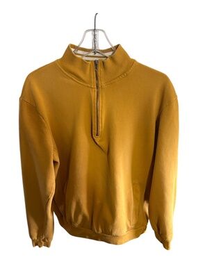 Men's Denim & Flower Golden Yellow Sweatshirt-Size M